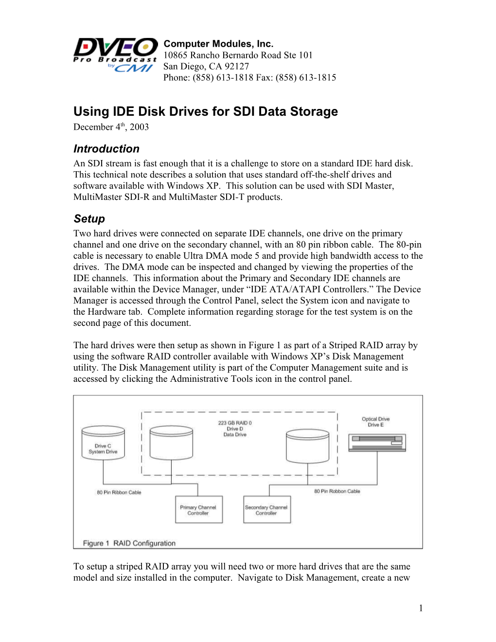 SDI Tech Note