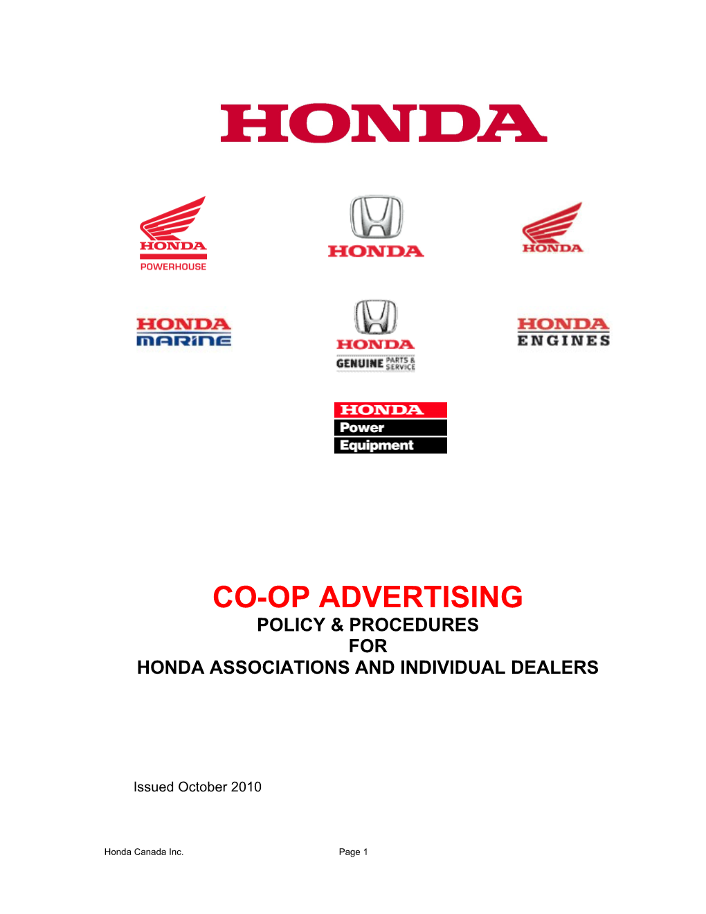Honda Associations and Individual Dealers