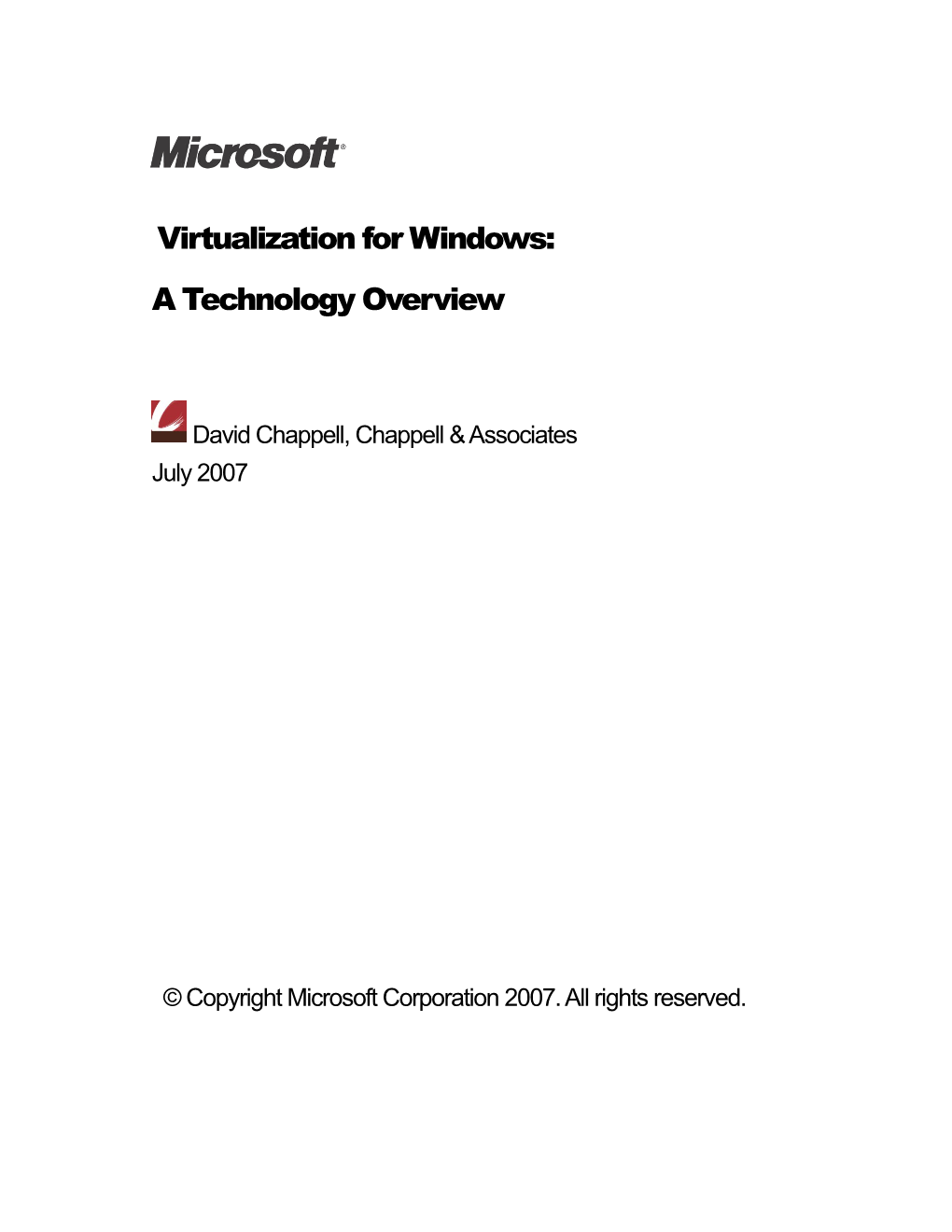 Virtualization for Windows: a Technology Overview