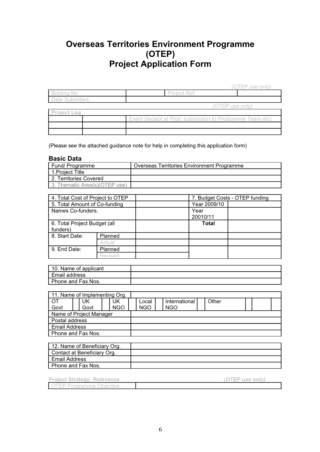 OTEP Bidding Form 09