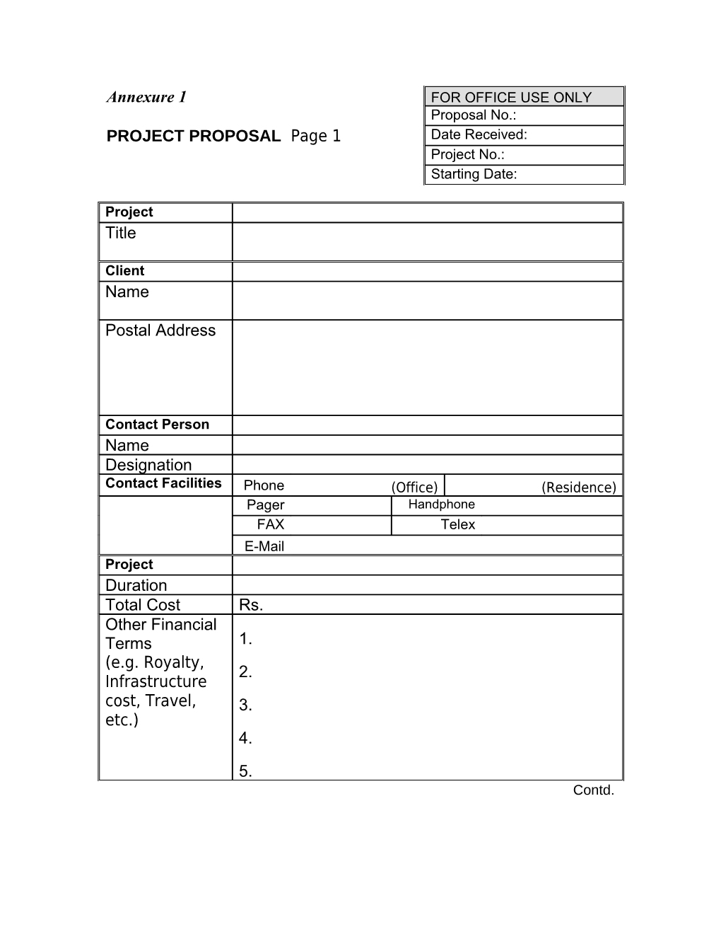 PROJECT PROPOSAL Page 2