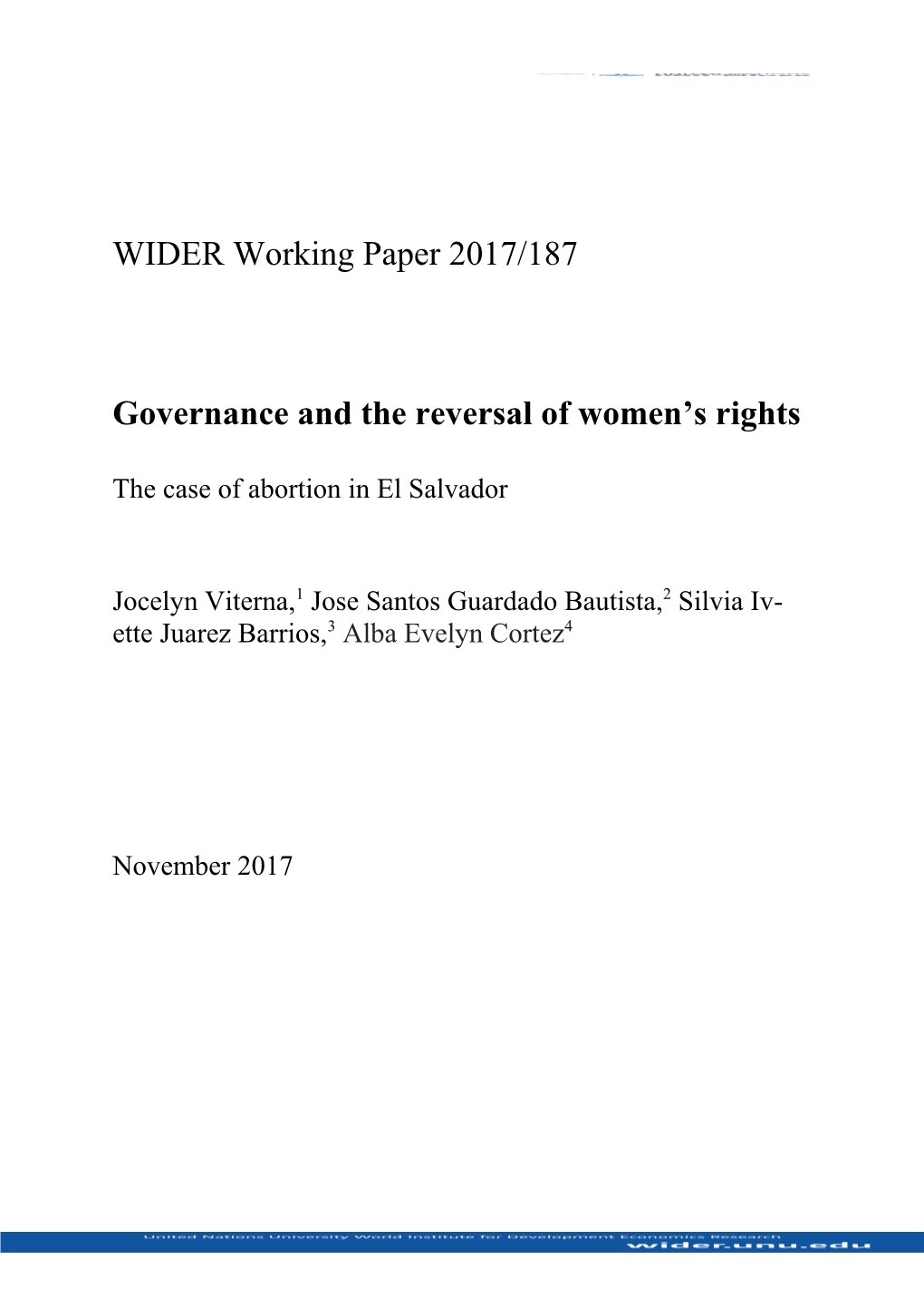 Governance and the Reversal of Women S Rights