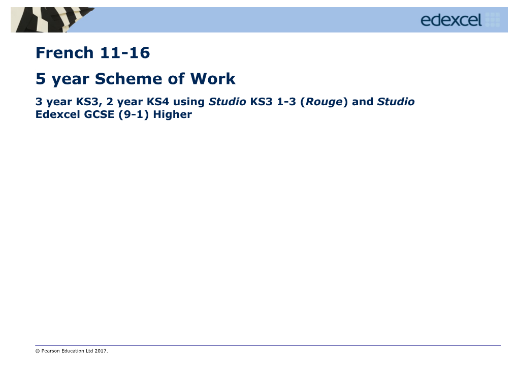 3 Year KS3, 2 Year KS4 Using Studio KS3 1-3 (Rouge) and Studio Edexcel GCSE (9-1) Higher