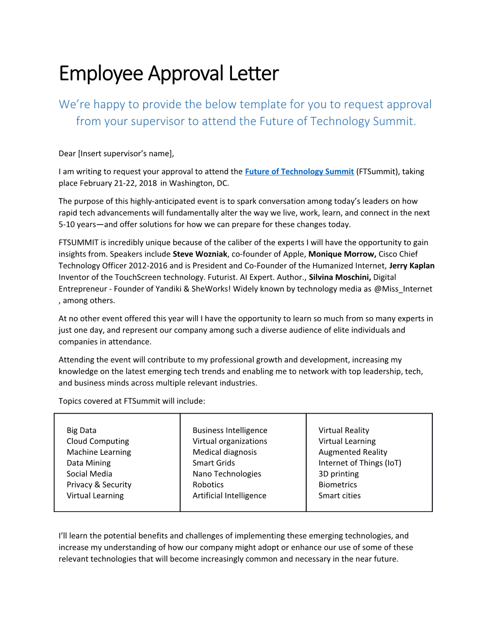 Employee Approval Letter