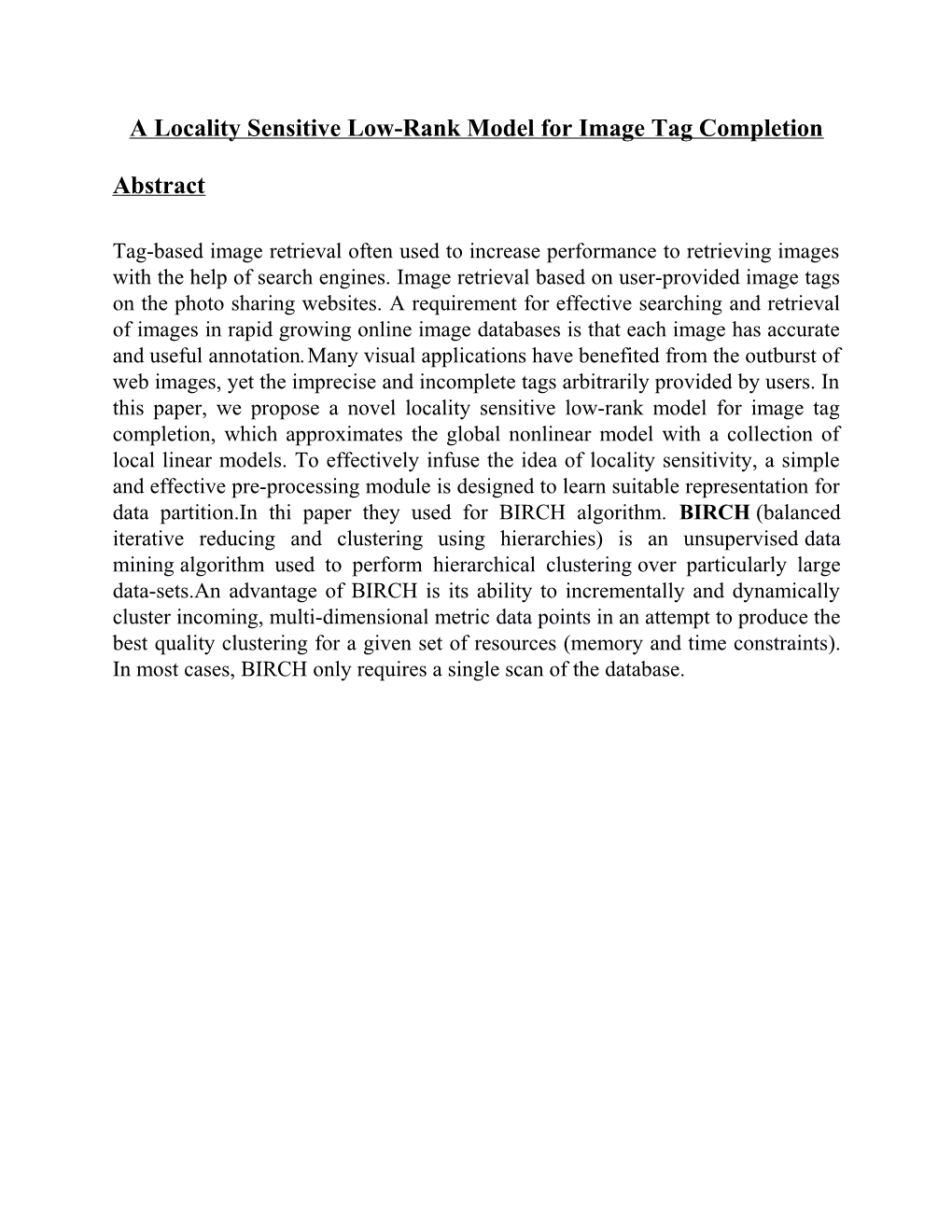 A Locality Sensitive Low-Rank Model for Image Tag Completion