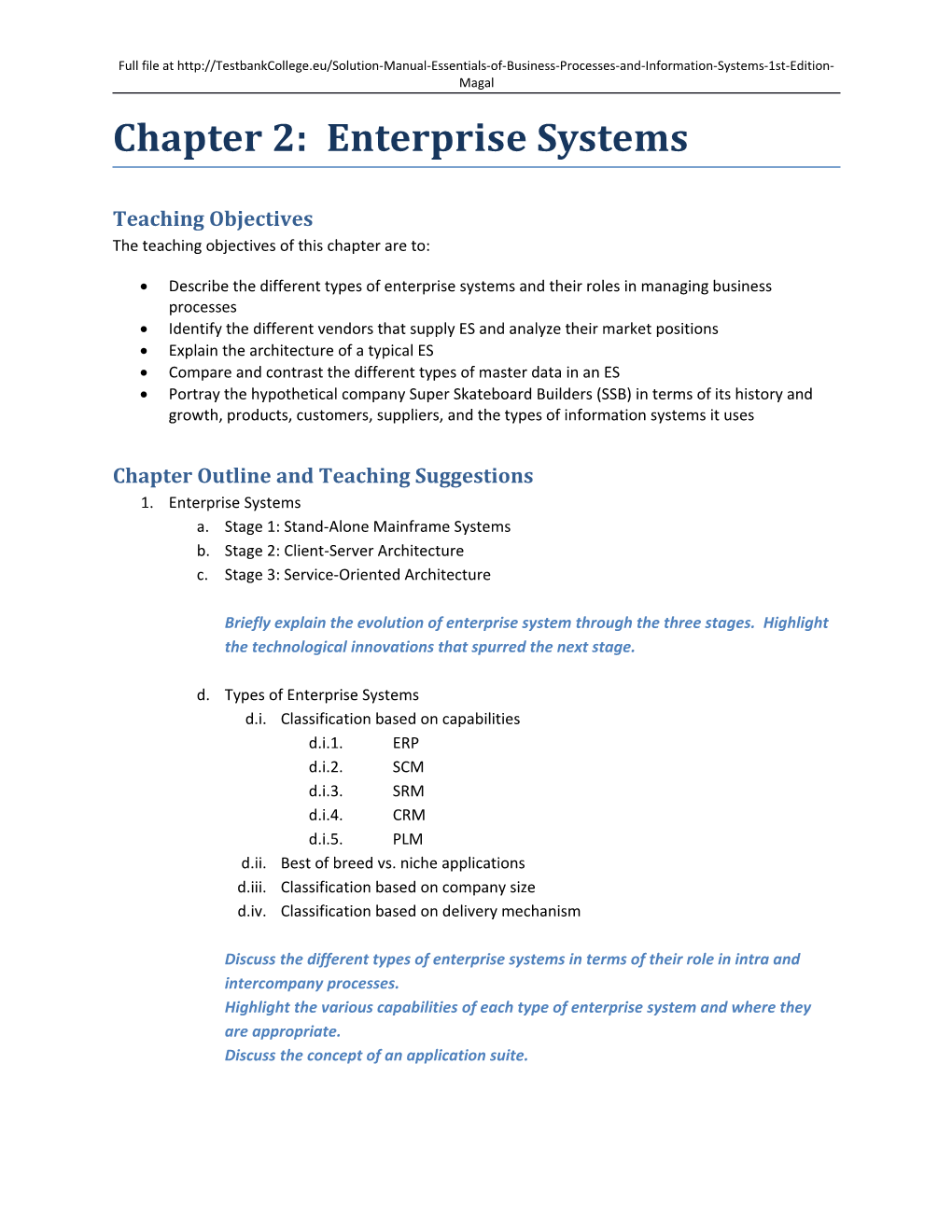 The Teaching Objectives of This Chapter Are To