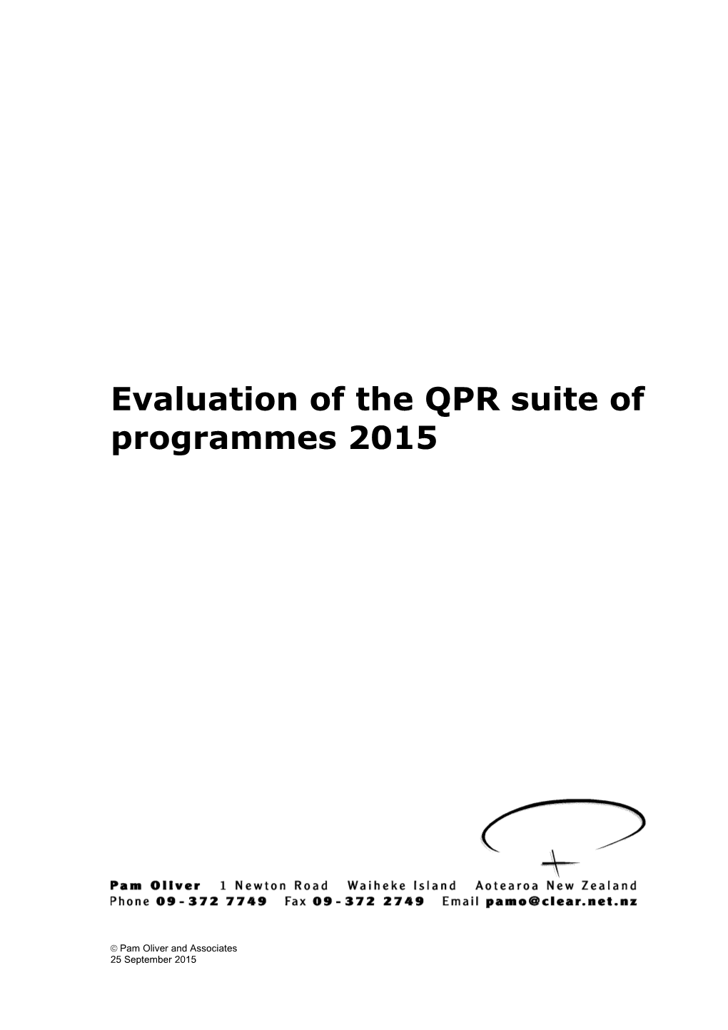 Evaluation of the QPR Suite of Programmes 2015