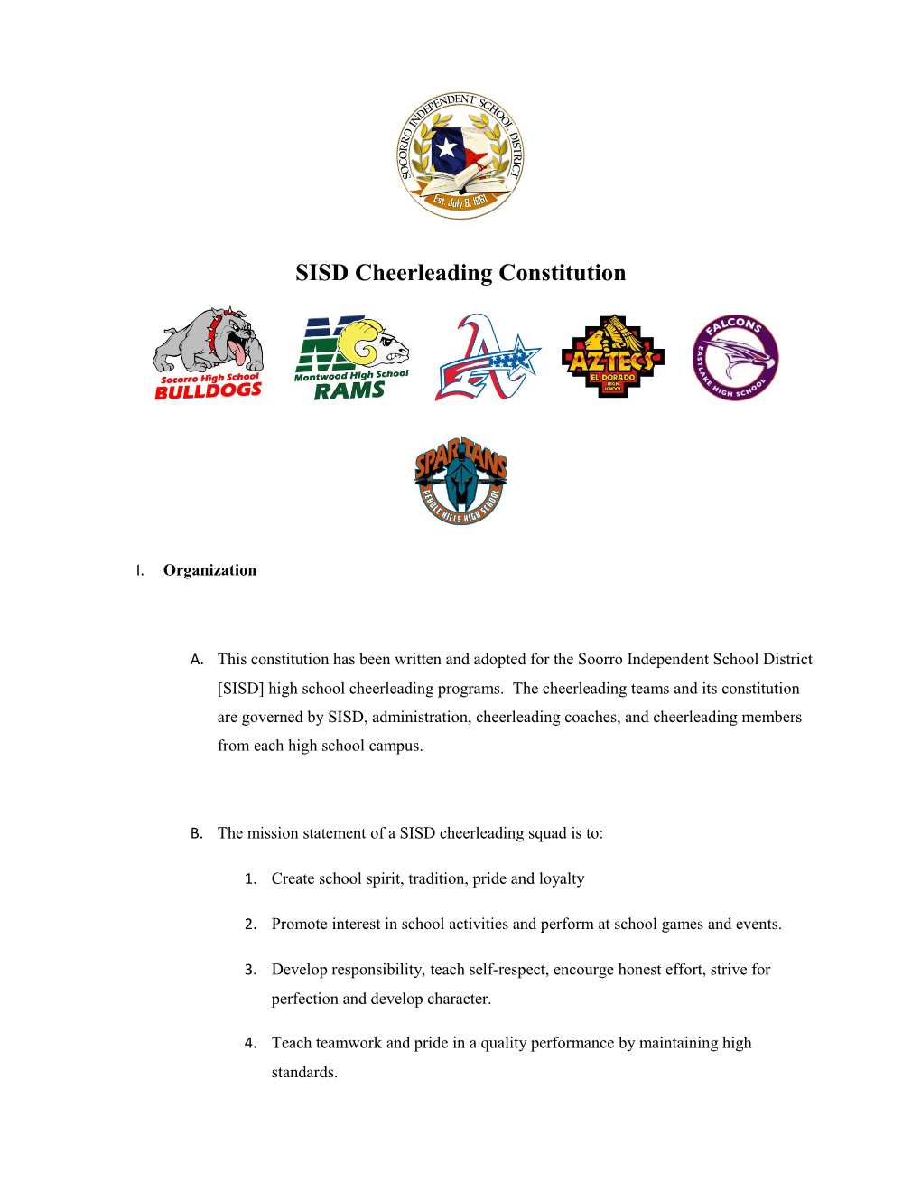 SISD Cheerleading Constitution