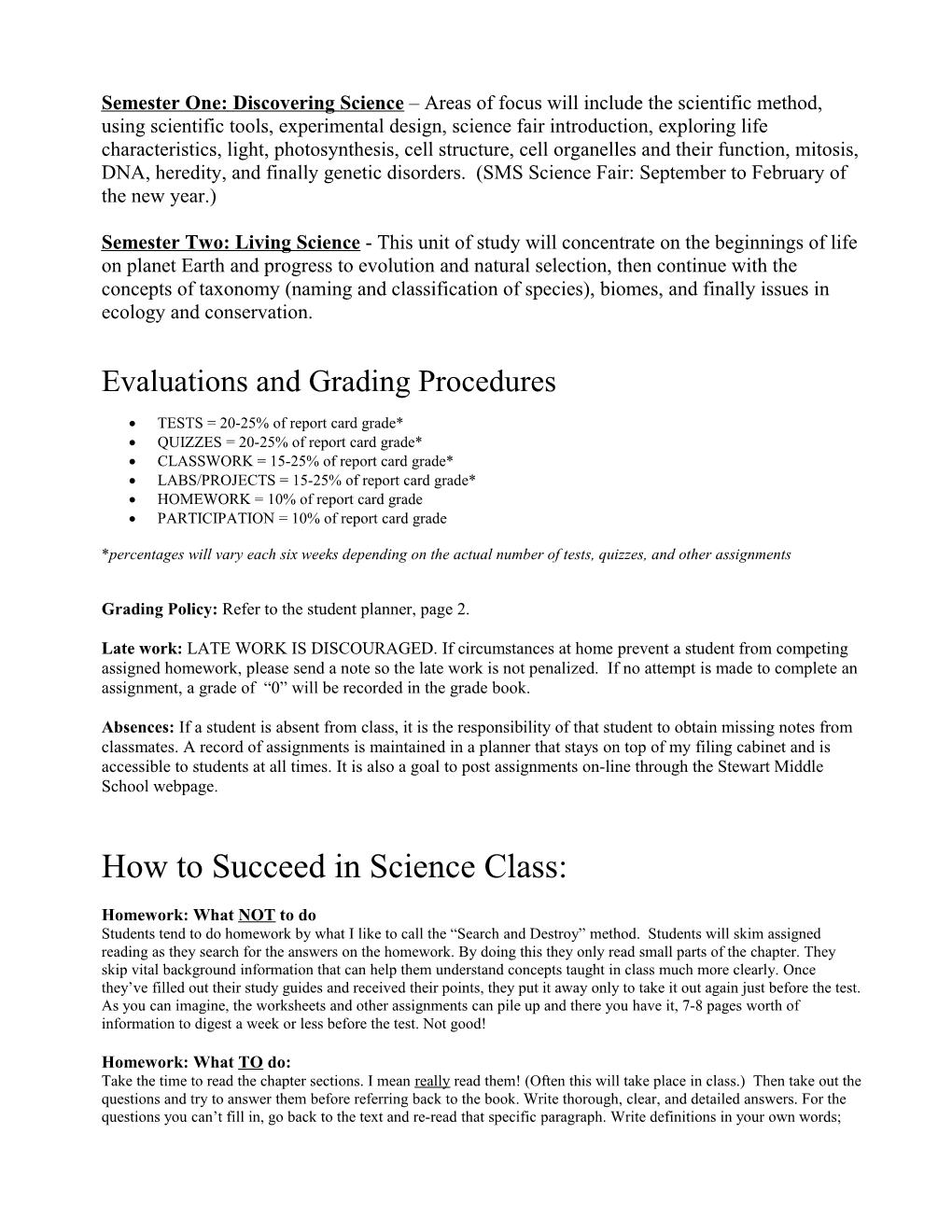 7Th Grade Science Survival Guide