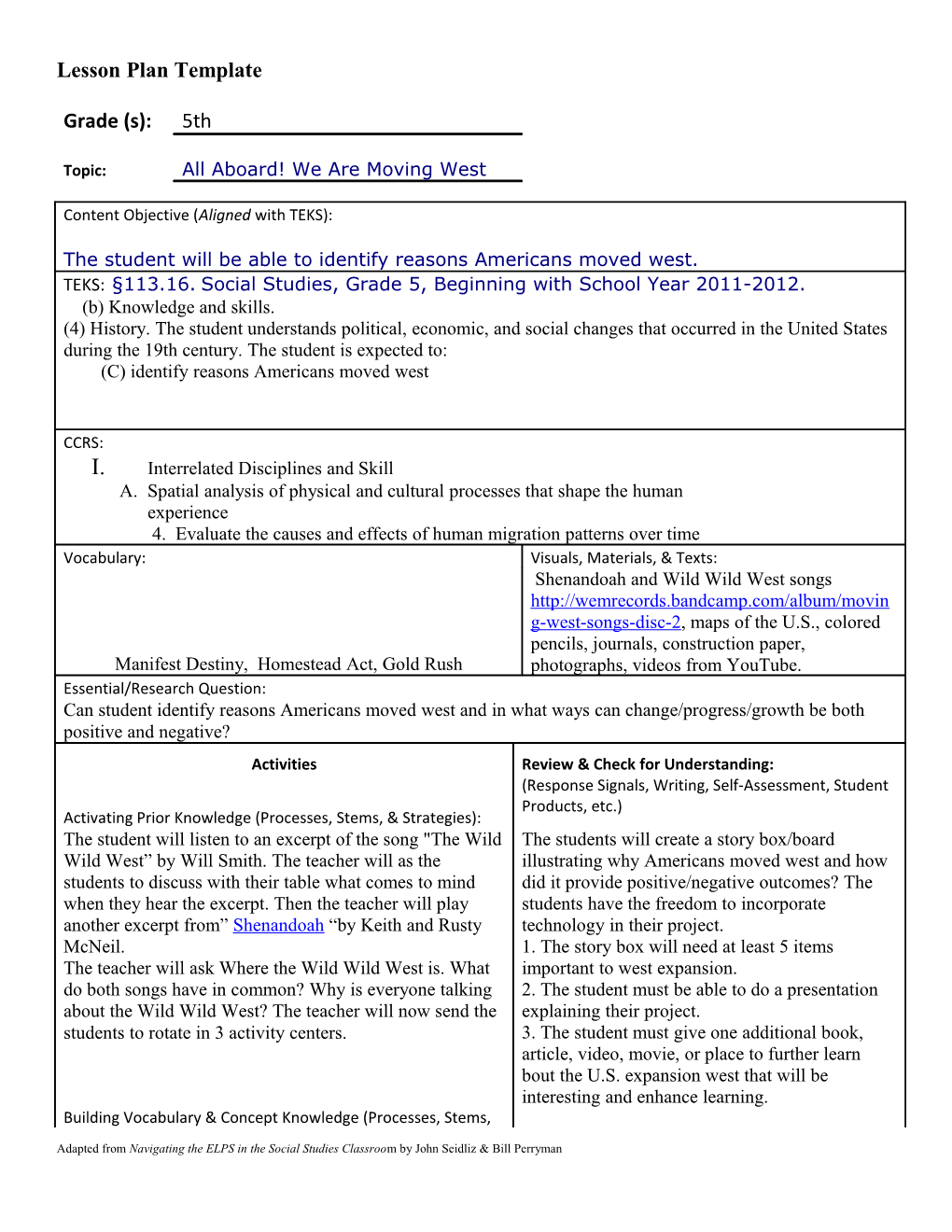 Lesson Plan Template s10