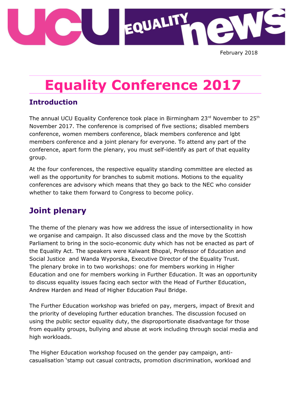 Equality Conference 2017