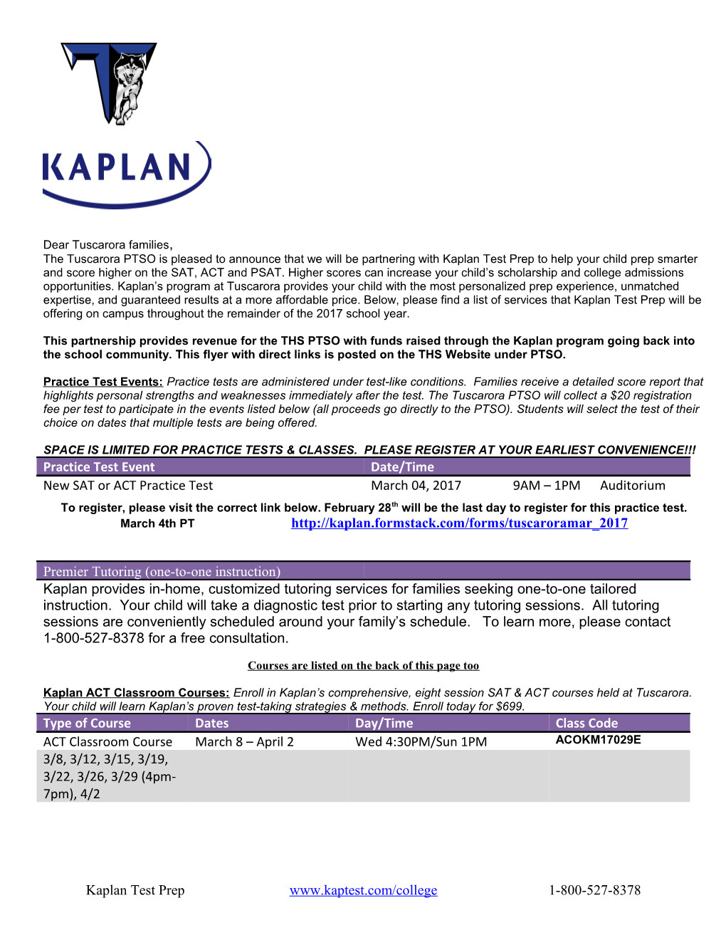 Space Is Limited for Practice Tests Classes. Please Register at Your Earliest Convenience