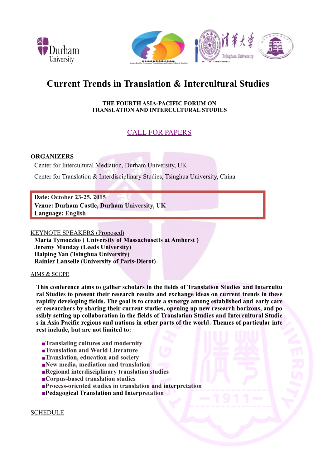 Current Trends in Translation & Intercultural Studies