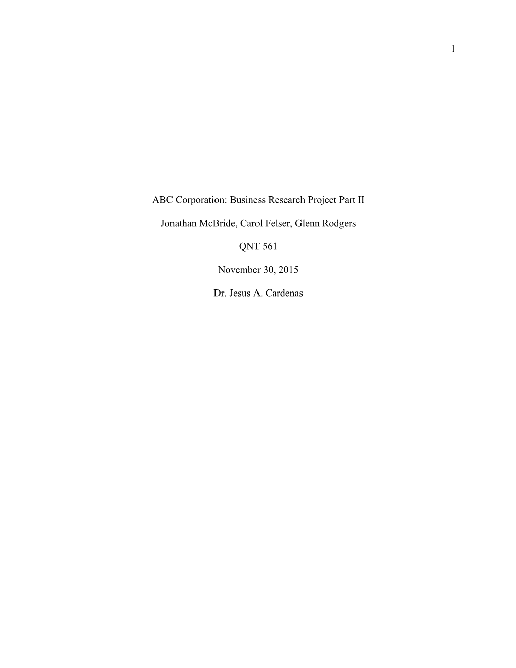 ABC Corporation: Business Research Project