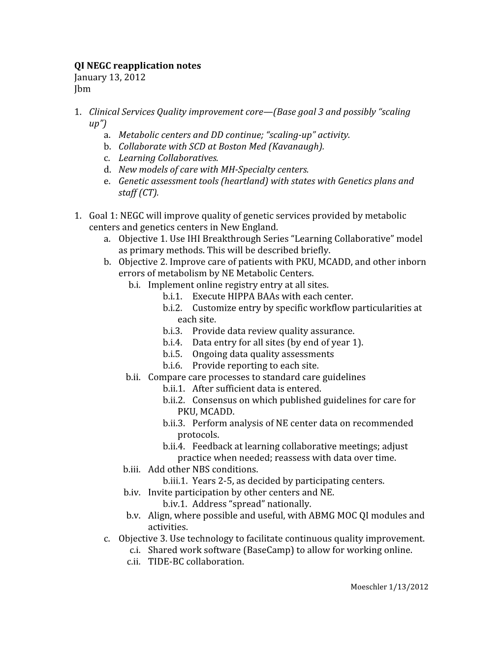 QI NEGC Reapplication Notes