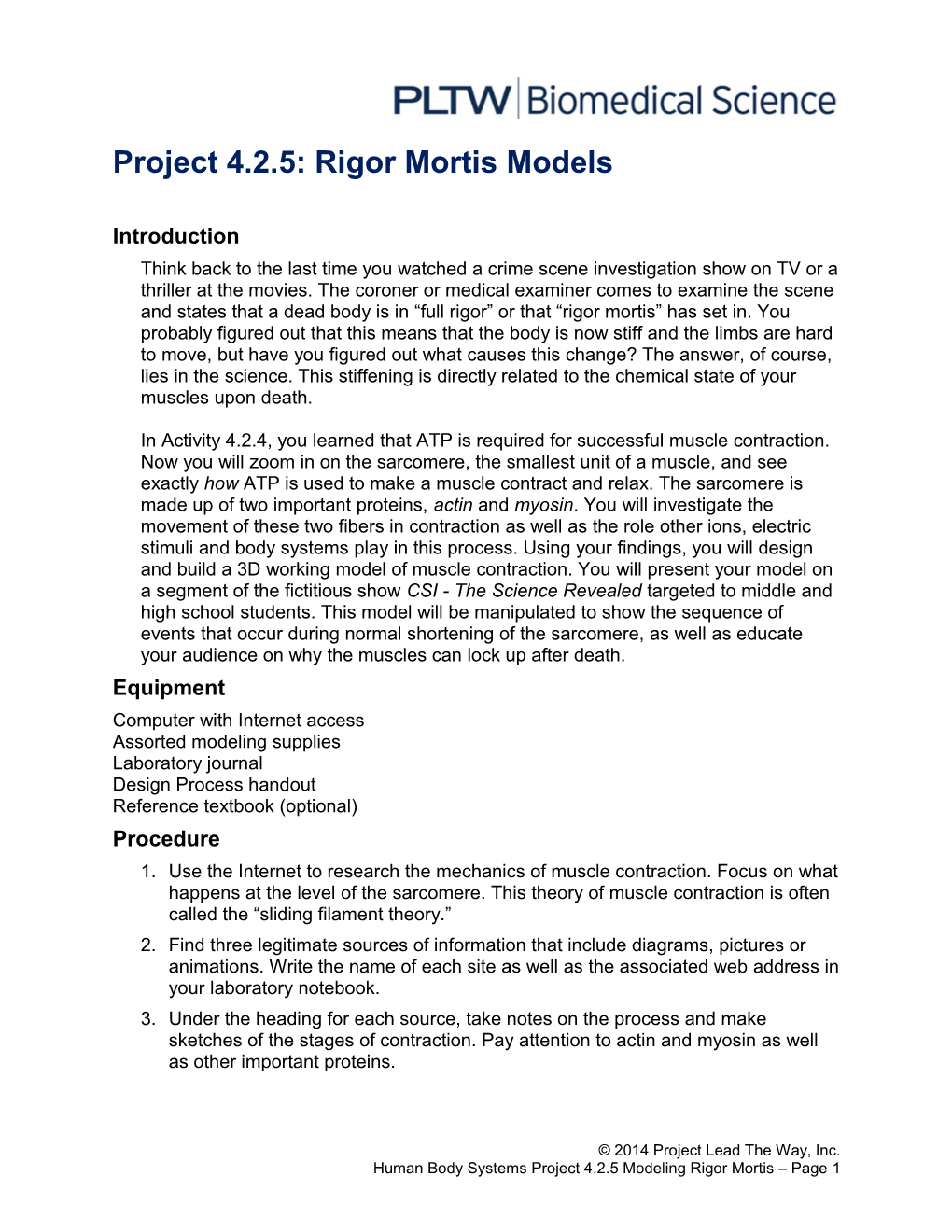 Project 4.2.5: Rigor Mortis Models