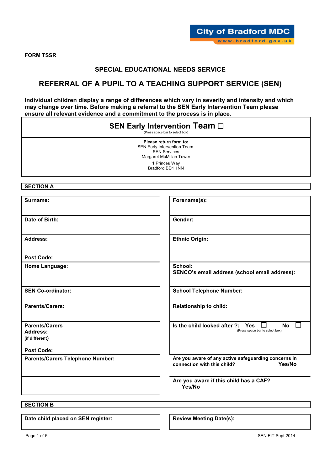 Special Educational Needs Service