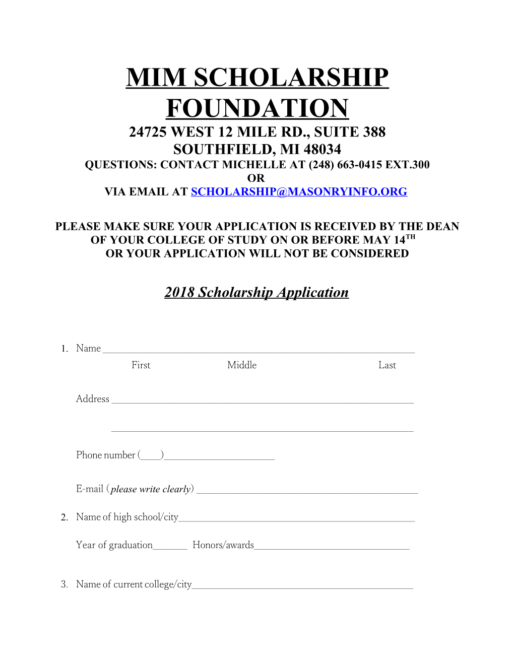 MIM Scholarship Foundation