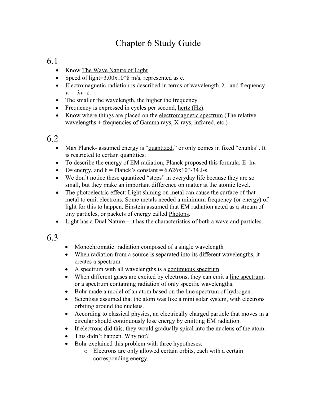 Chapter 6 Study Guide s3