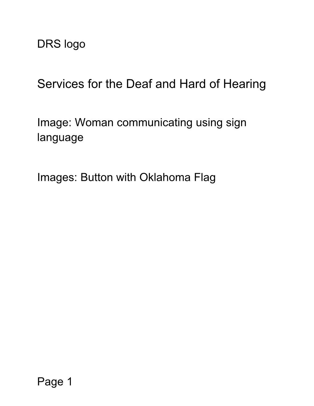 Services for the Deaf and Hard of Hearing