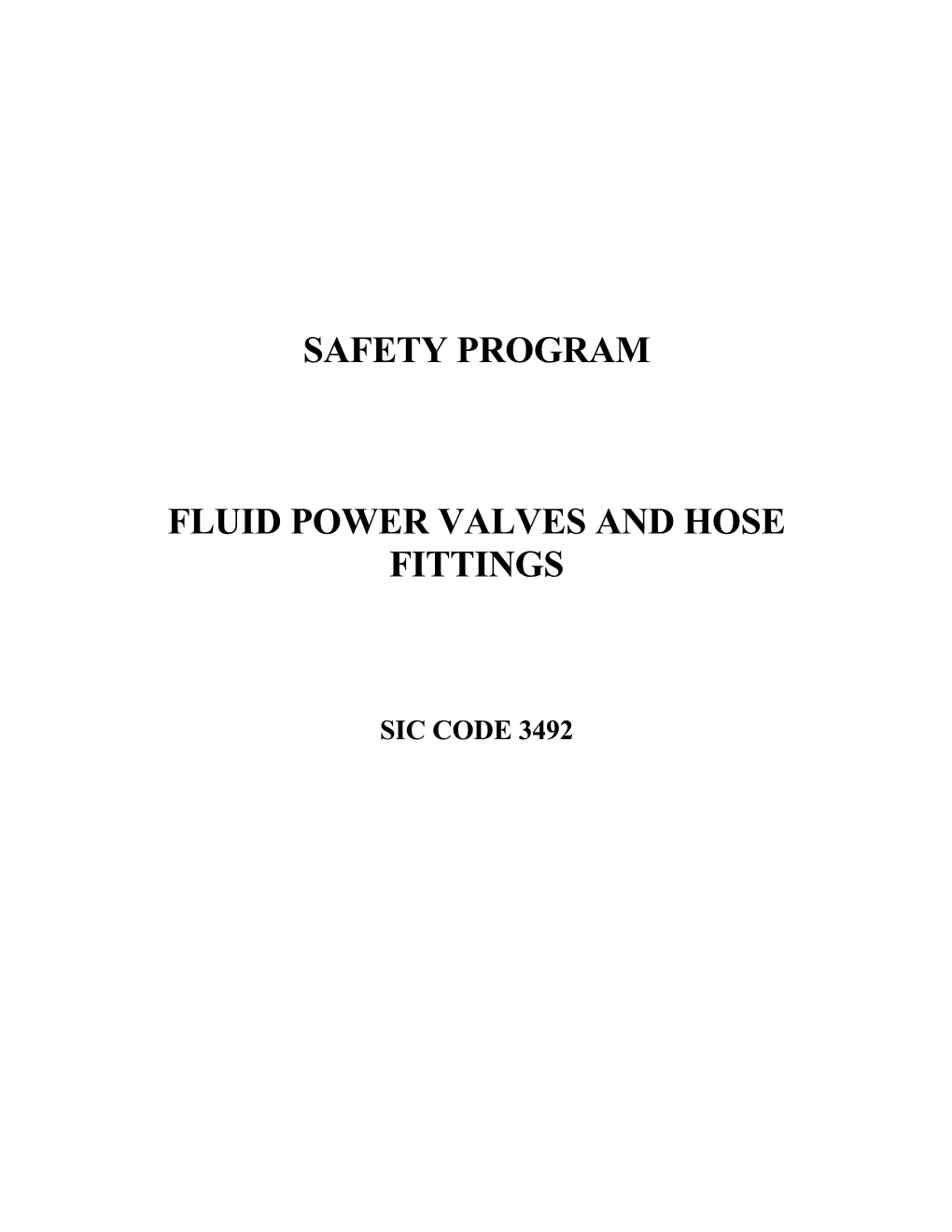 Fluid Power Valves Safety Program