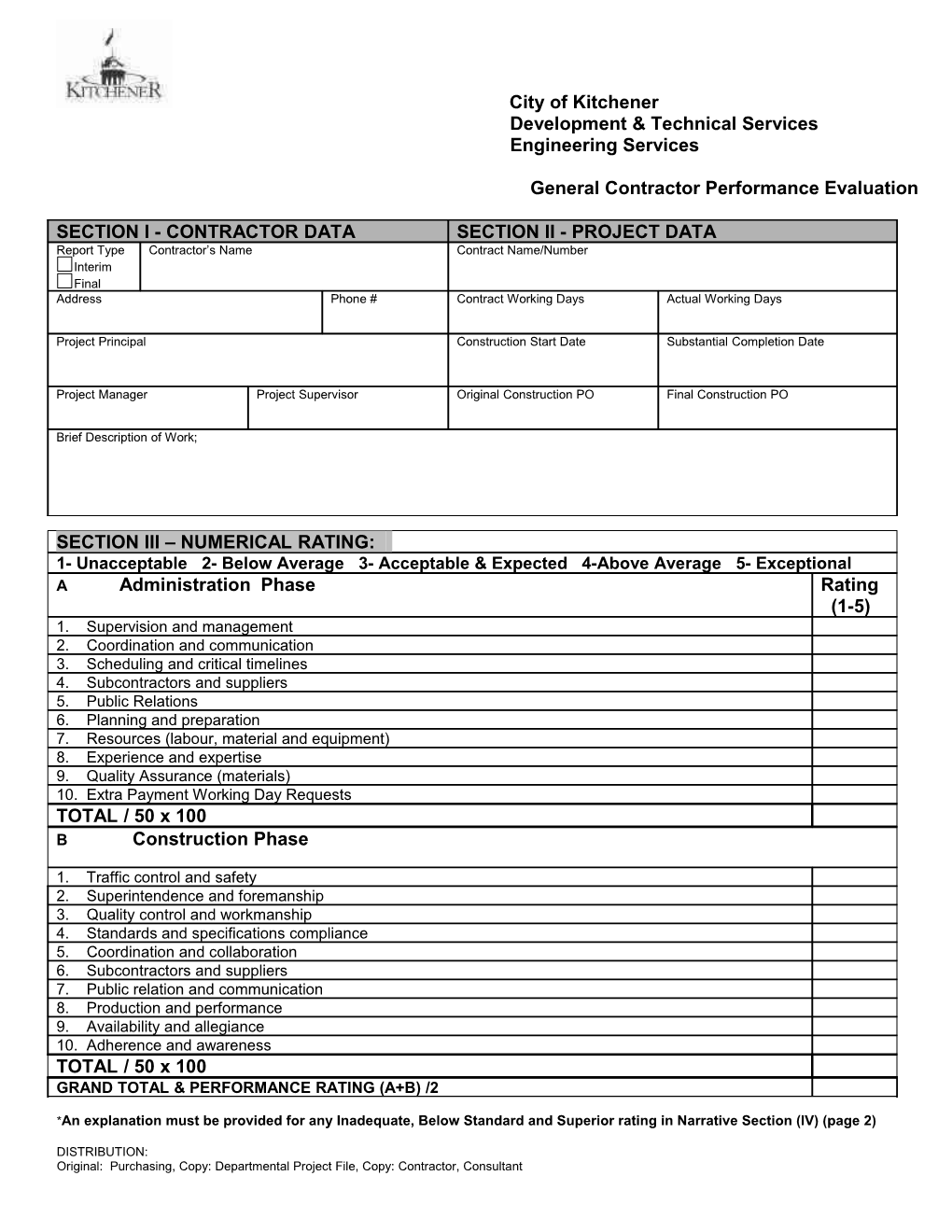 Section 1 Contractor Data