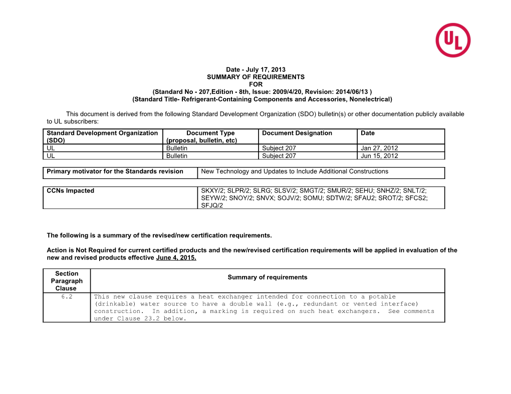 Standard No - 207,Edition - 8Th, Issue: 2009/4/20, Revision: 2014/06/13