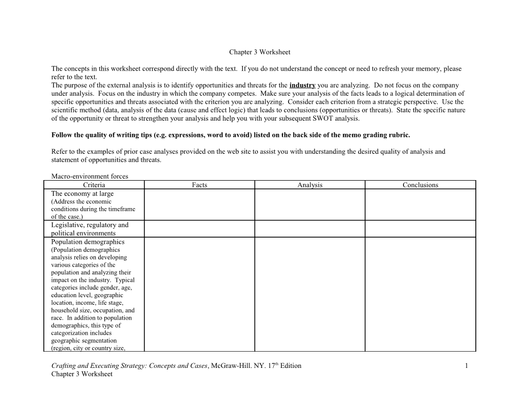 Chapter 3 Worksheet