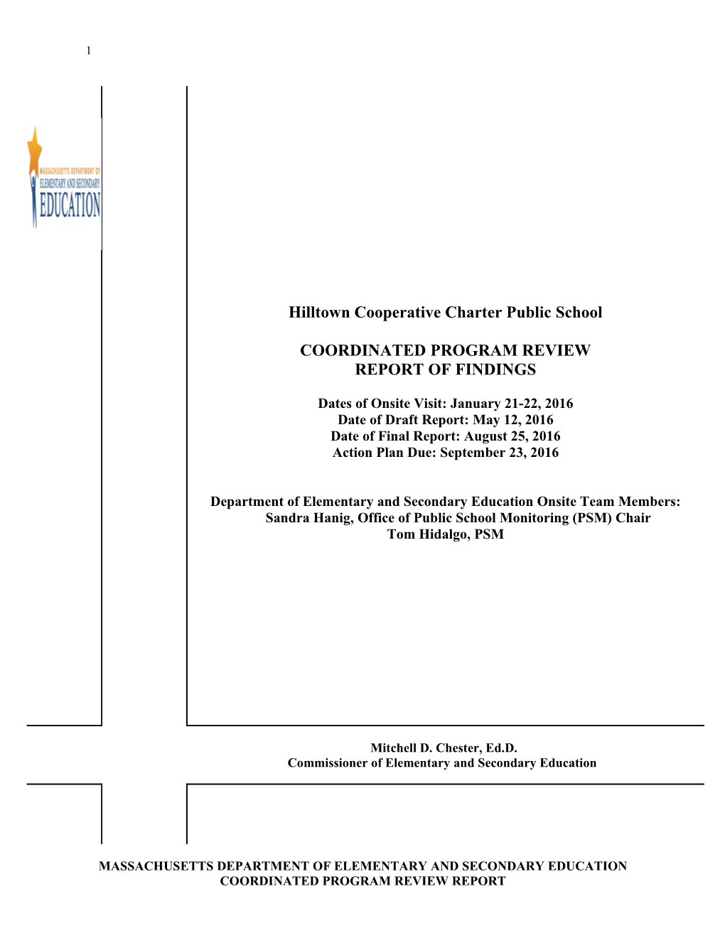 Hilltown Cooperative Charter School CPR Final Report 2016