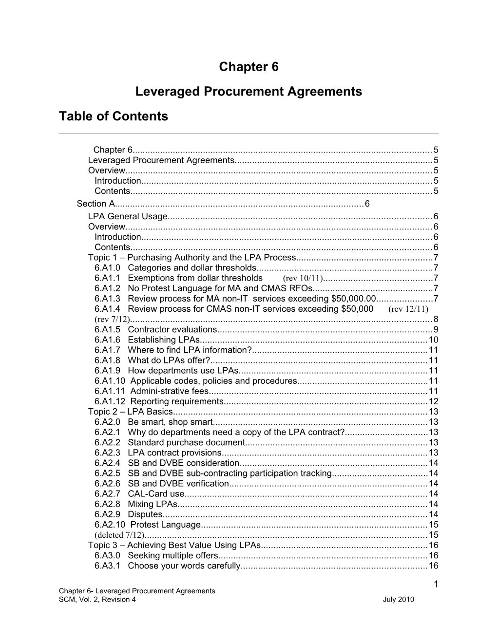 Leveraged Procurement Agreements s1