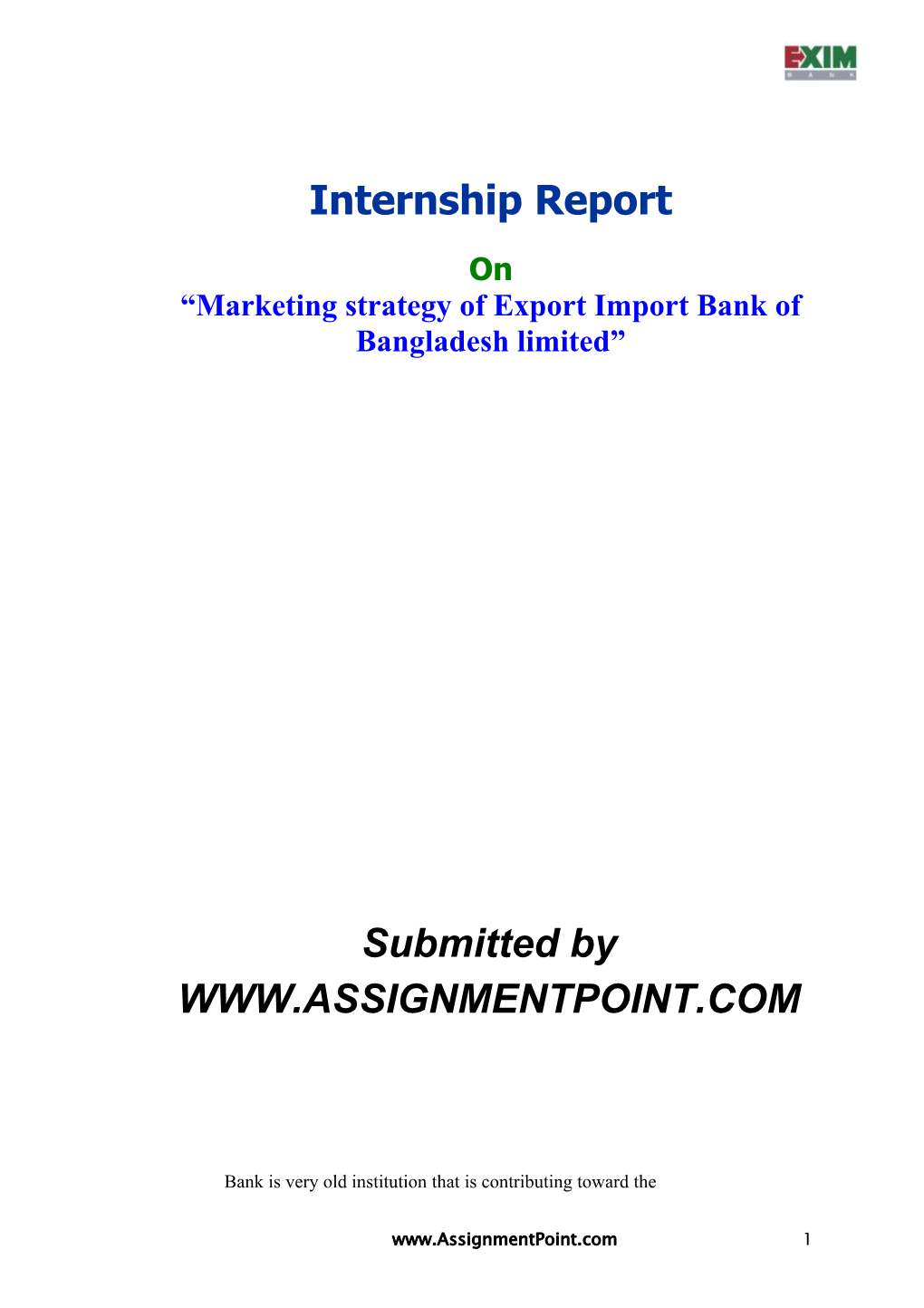 Marketing Strategy of Export Import Bank of Bangladesh Limited