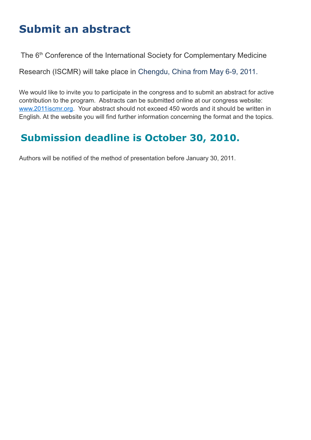 Submit an Abstract