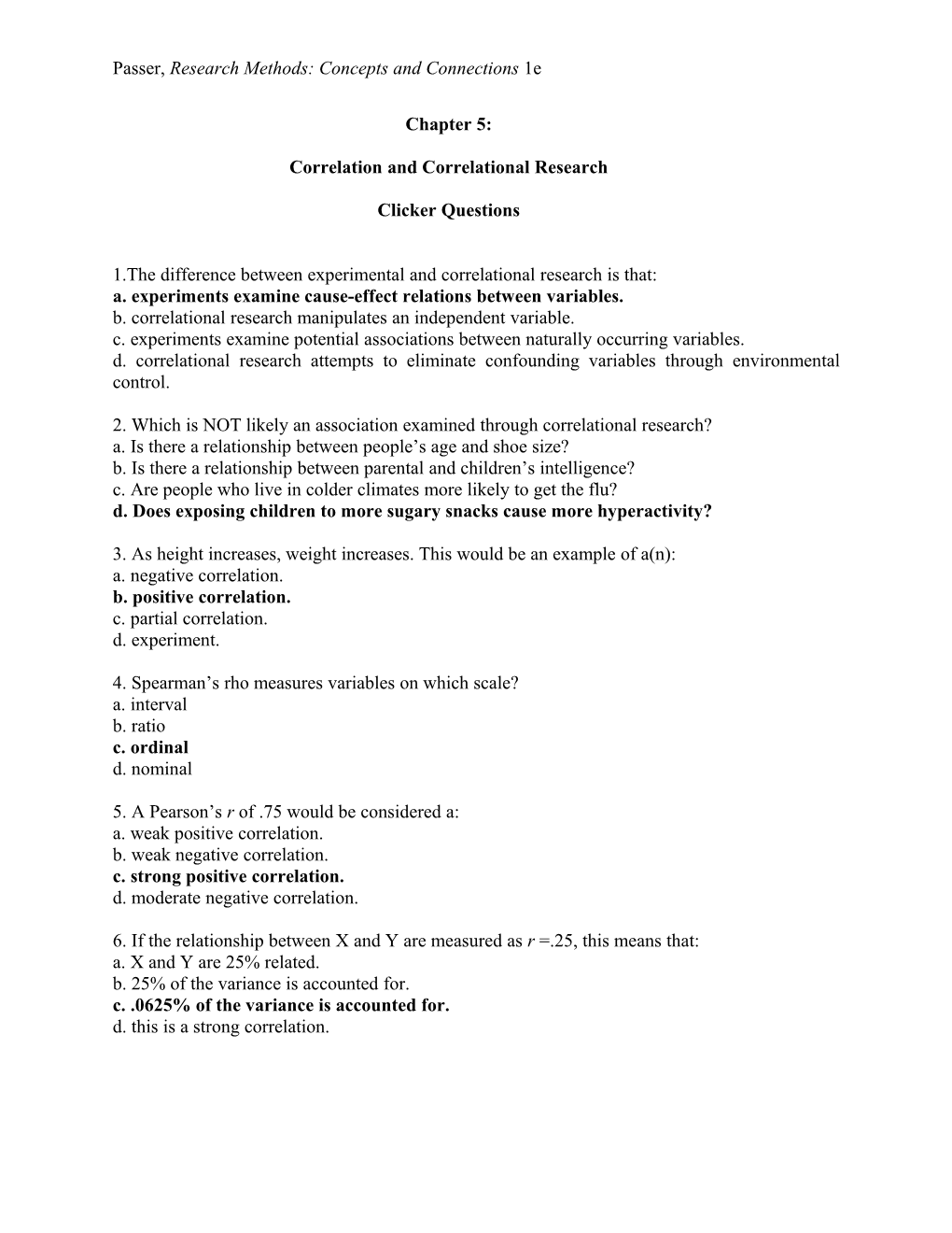 Passer, Research Methods: Concepts and Connections 1E s3