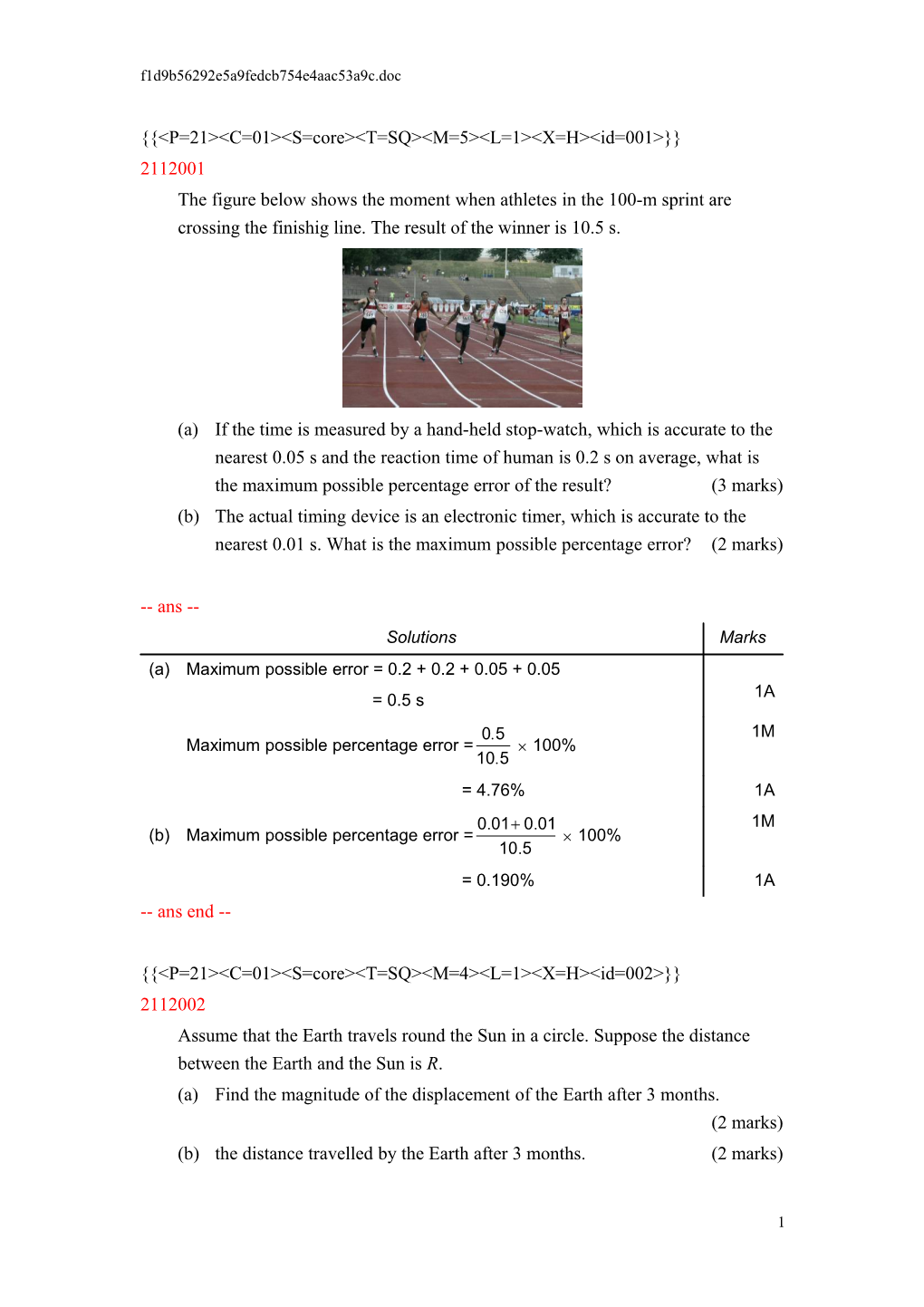 The Figure Below Shows the Moment When Athletes in the 100-M Sprint Are Crossing the Finishig