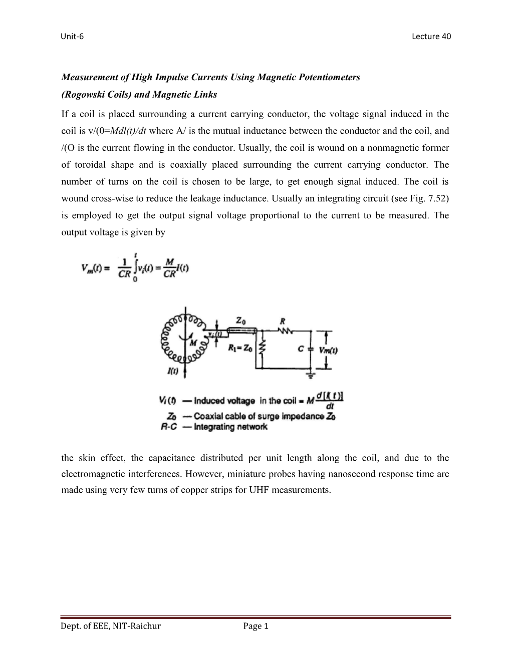 Measurement of High Impulse Currents Using Magnetic Potentiometers