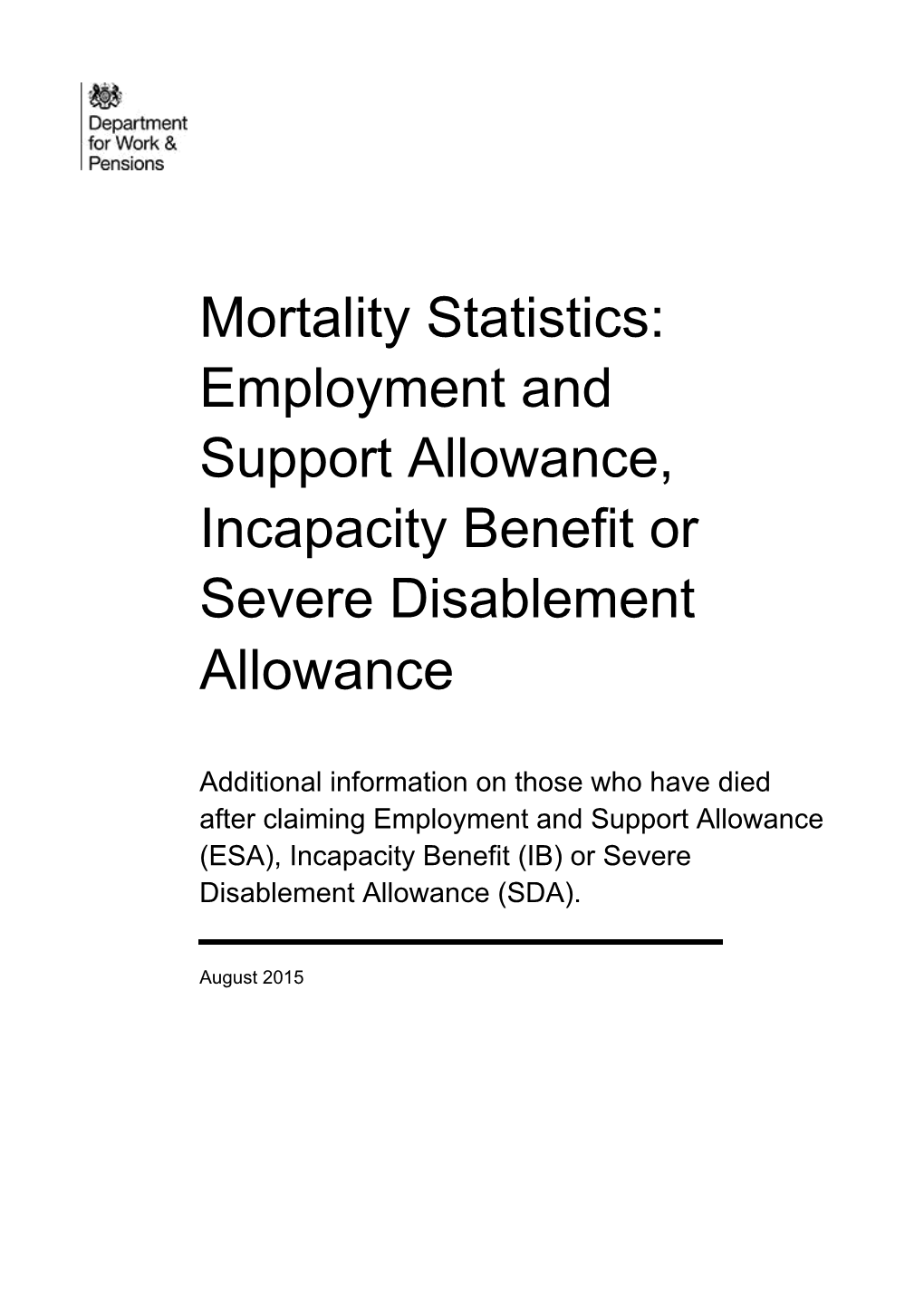 Employment and Support Allowance, Incapacity Benefit Or Severe Disablement