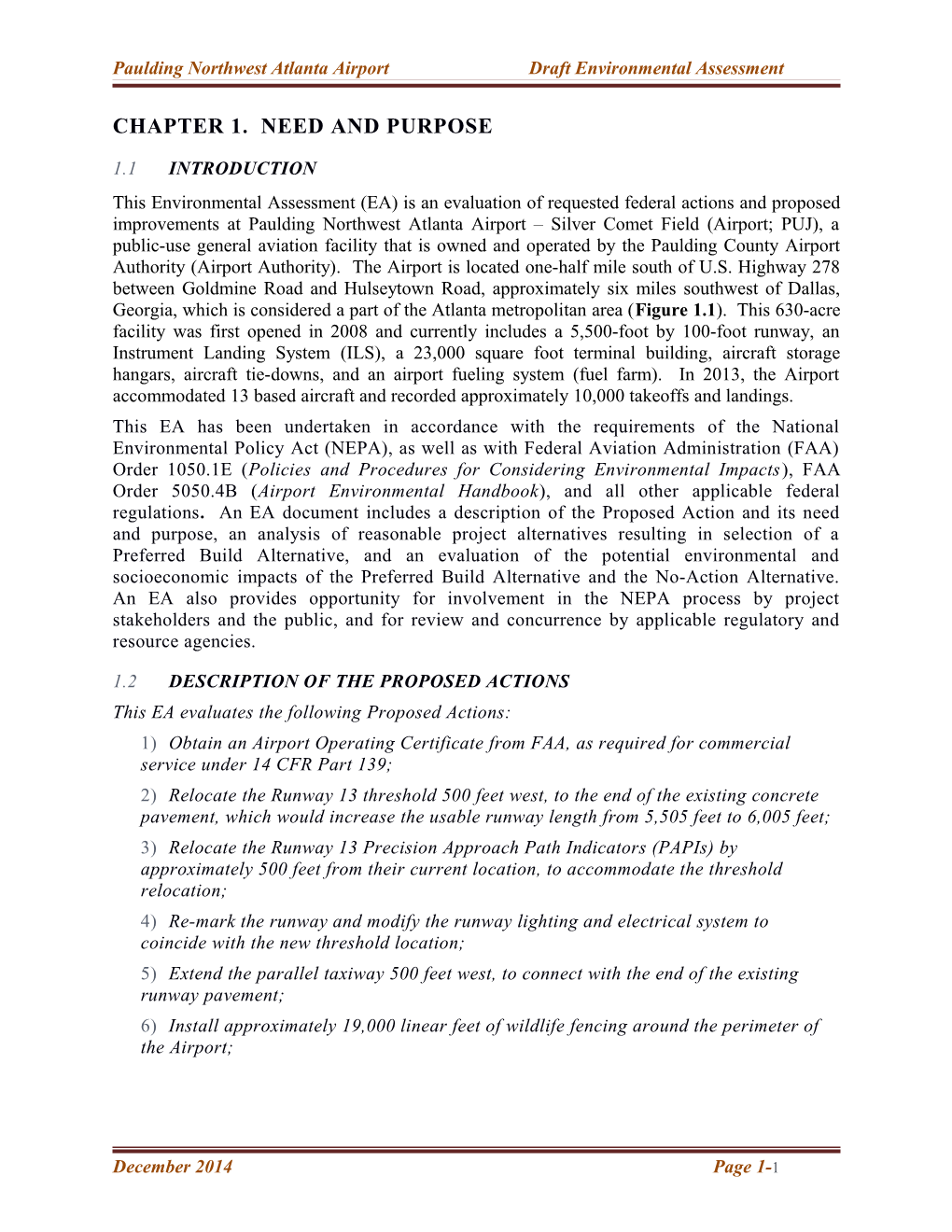 Griffin-Spalding County Airport Draft Environmental Assessment