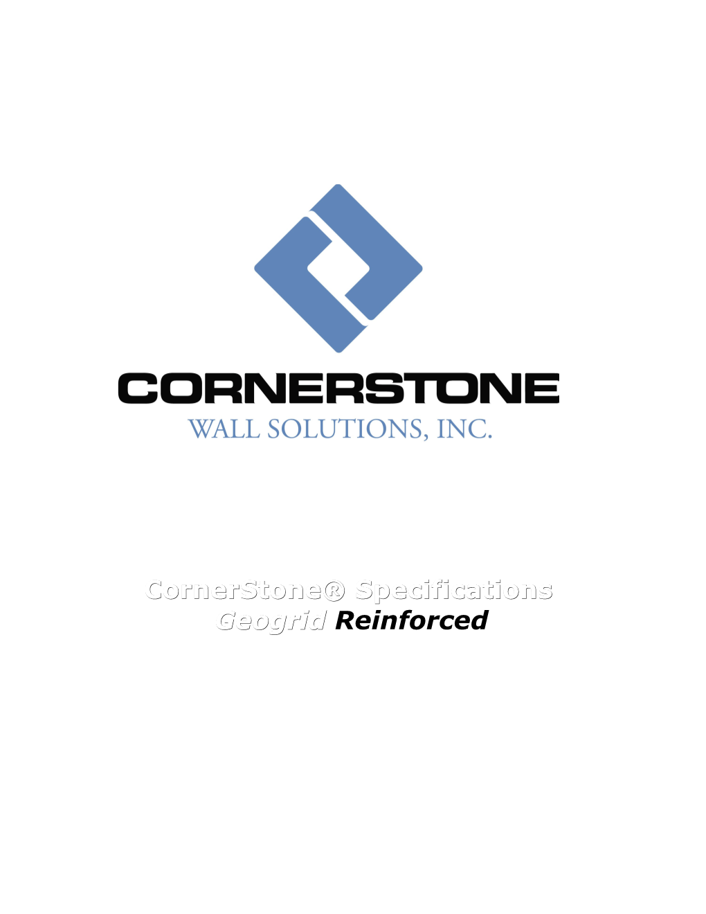 Specifiation for Cornerstone Segmental Retaining Wall System