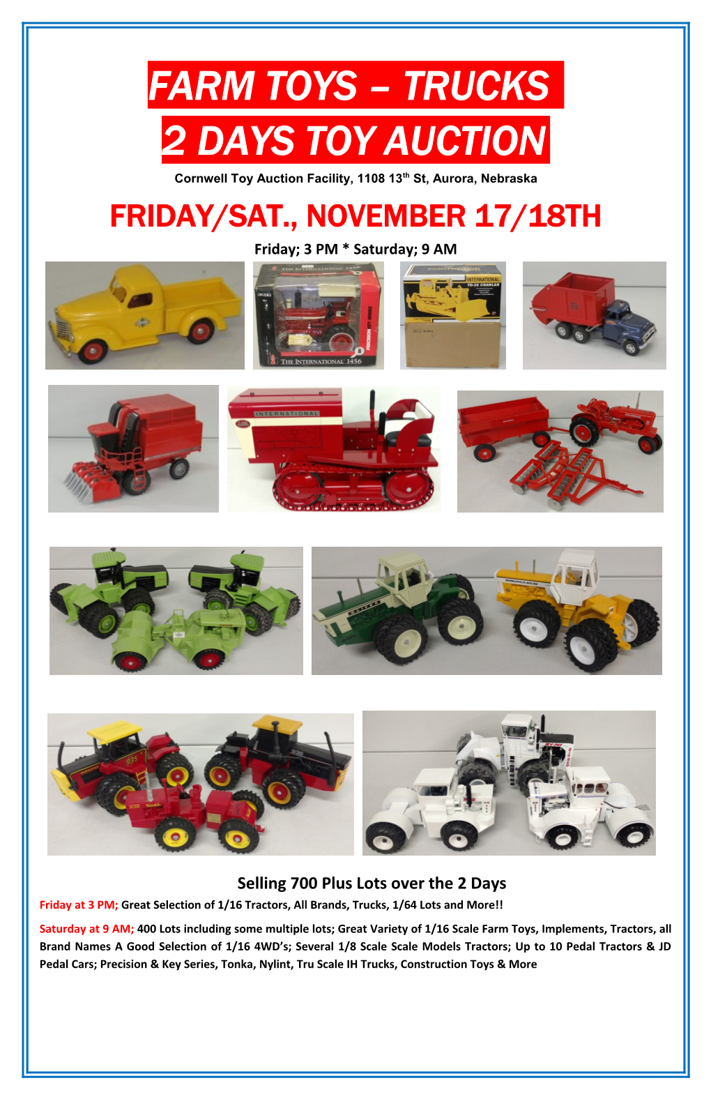 Cornwell Toy Auction Facility, 1108 13Th St, Aurora, Nebraska