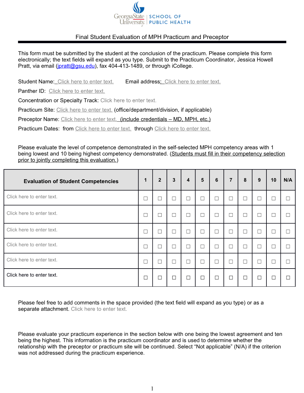 MPH Professional Experience Evaluation Form s2