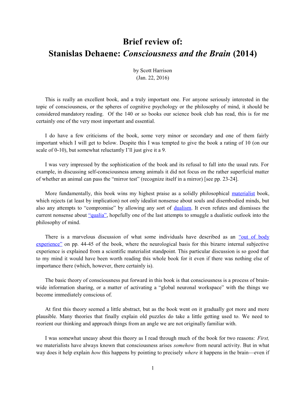 Stanislas Dehaene: Consciousness and the Brain (2014)
