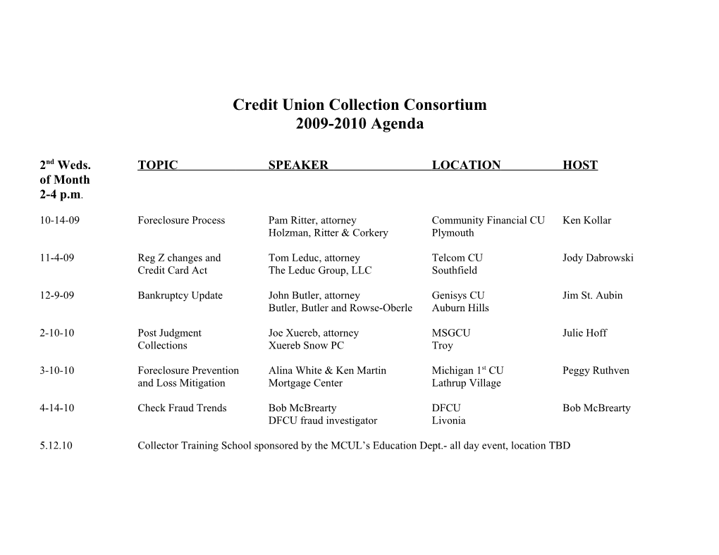 Credit Union Collection Consortium