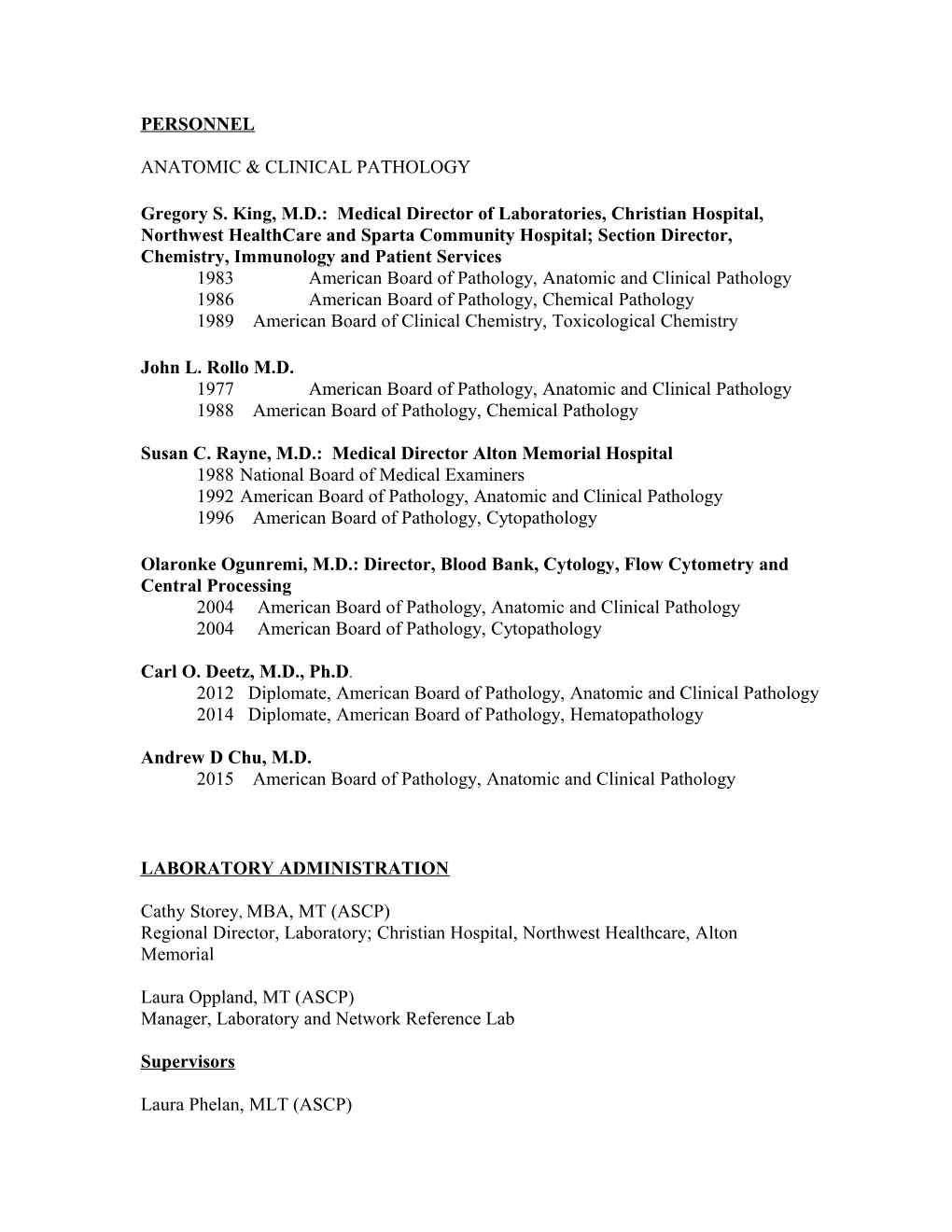 1983 American Board of Pathology, Anatomic and Clinical Pathology