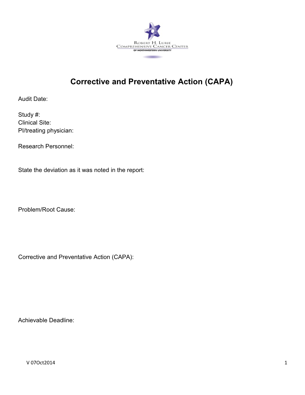 Corrective and Preventative Action (CAPA)