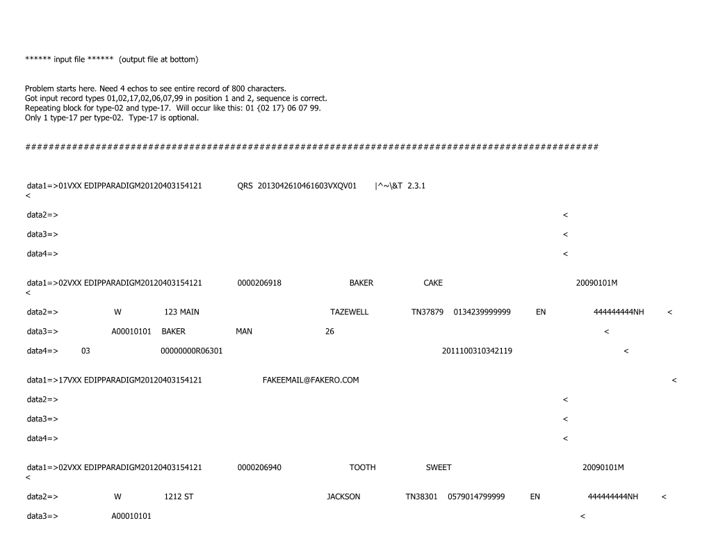 Input File (Output File at Bottom)