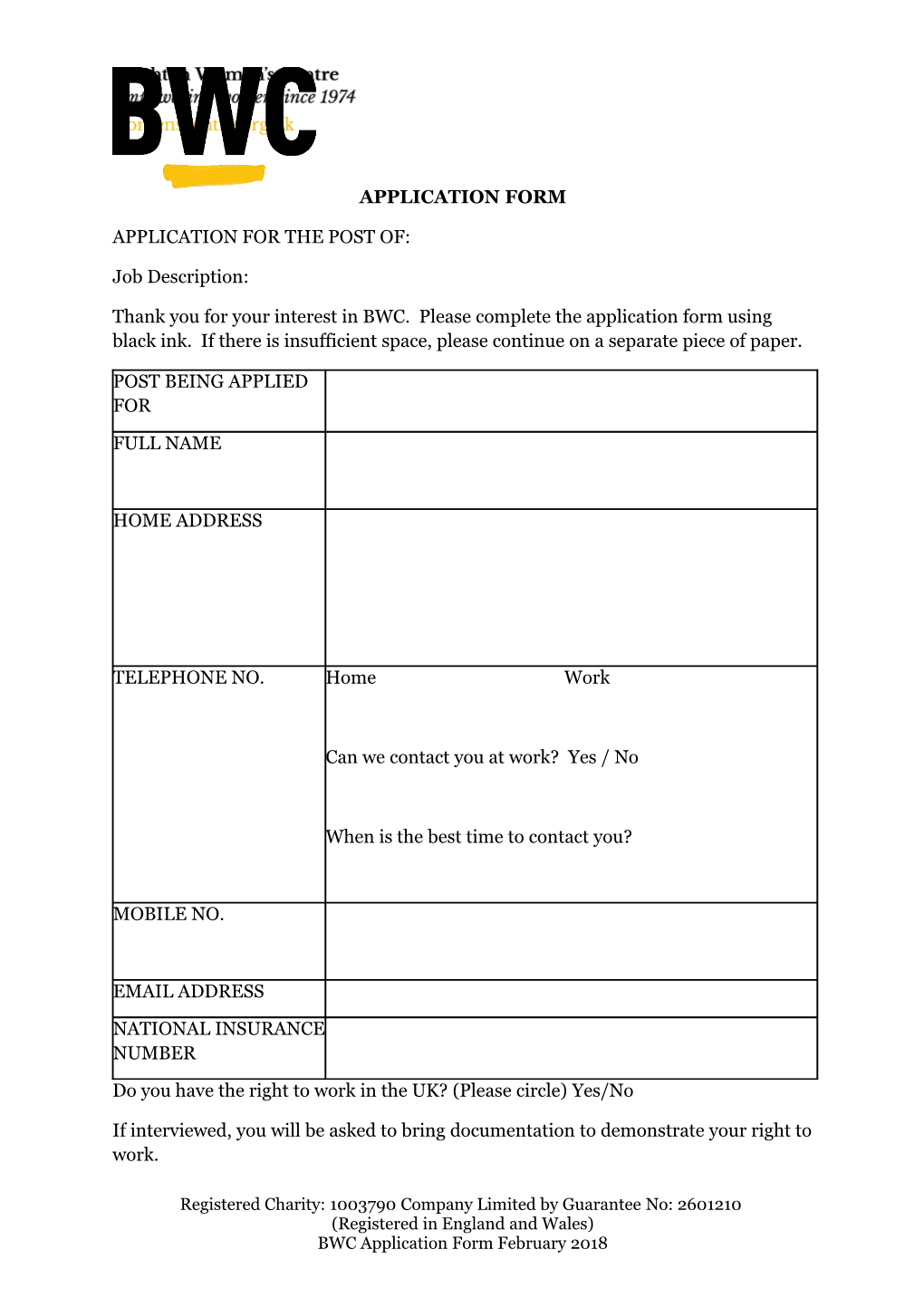 Application Form s102