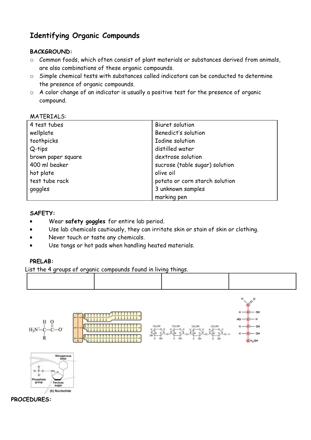 Identifying Organic Compounds