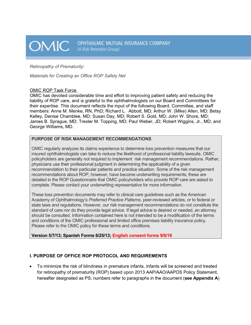 Materials for Creating an Office ROP Safety Net