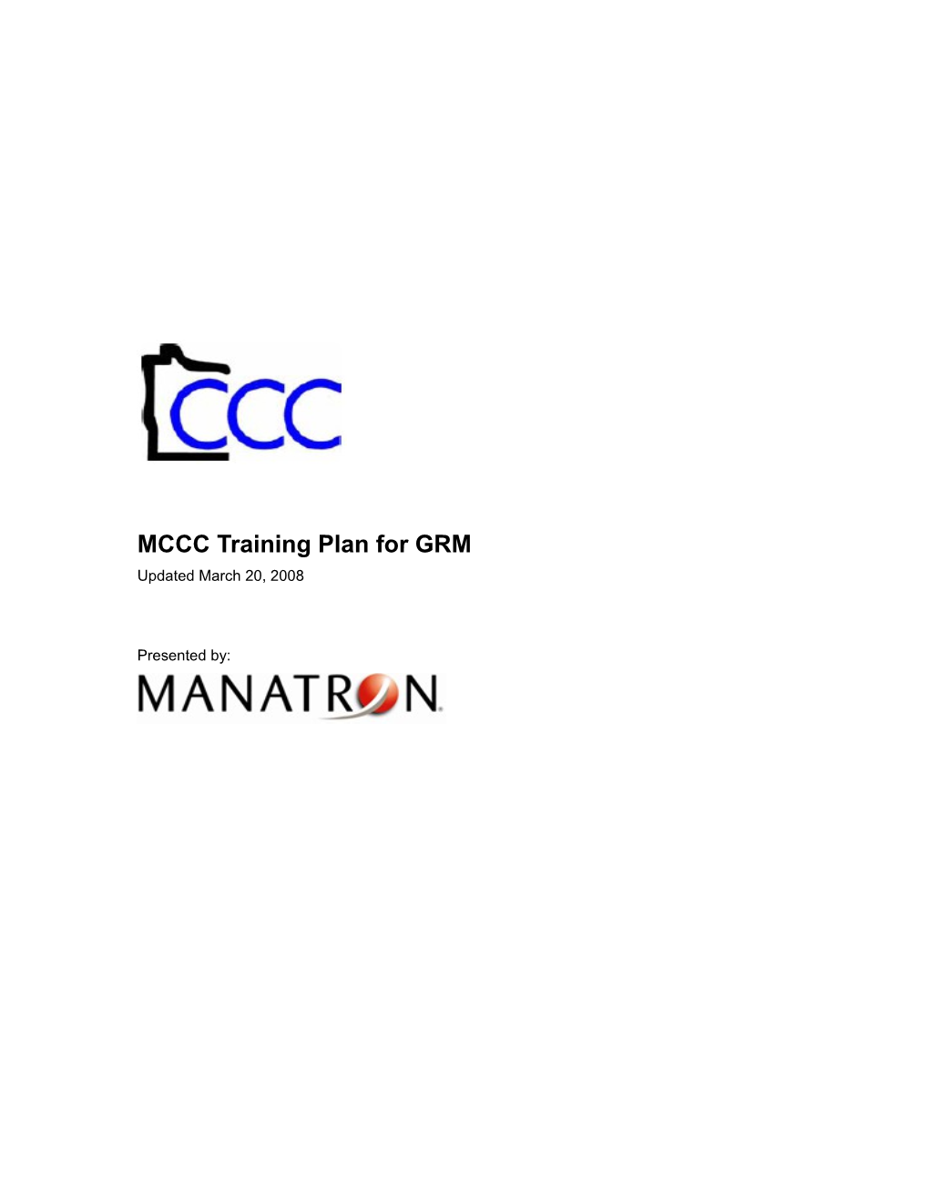 MCCC Training Plan