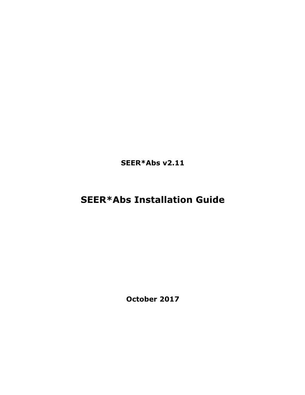 SEER*Abs Installation Guide